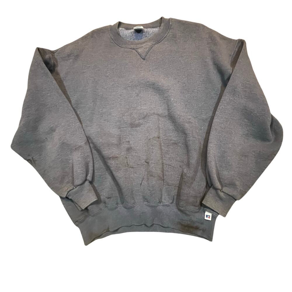 Vintage Russell Athletic Mens XL Sweatshirt‎ USA Made Faded Blue Blank Casual